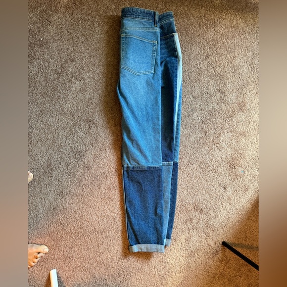 Stylish ASOS Patchwork Blue Denim Skinny Jeans EUC - Picture 4 of 8